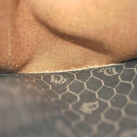 Auth Christian Dior Honeycomb Hand Tote Bag PVC Leather Black Brown - Picture 11 of 12